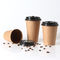 Disposable Single Wall Brown Kraft Paper Coffee Cups For Hot Drinking