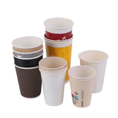 Custom Made Disposable Milk Cups Thickened White Packaged Coffee Cups