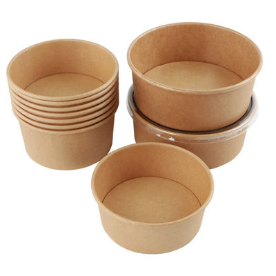 Disposable Kraft Paper Bowls Takeaway Packaging Meal Bowl Customized LOGO