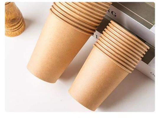 12oz Kraft Hot Coffee Paper Cup 350ml Matcha Insulated Boba Cup Single Wall