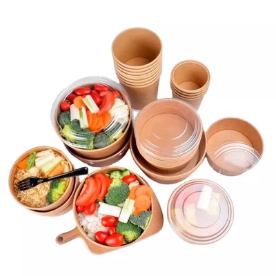 Disposable Microwavable Paper Food Bowls Salad Containers 375-1000ml