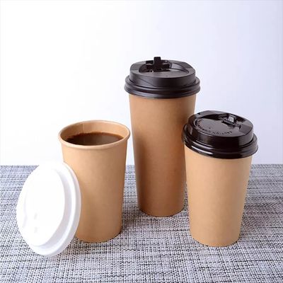 Kraft PE Coating Disposable Bio-Degradable Paper Coffee Cups For Hot Drinking