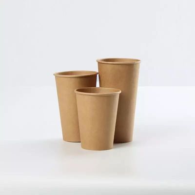 Hot Cold Drink Single Wall PE Coating Take Away 8oz Biodegradable Kraft Paper Cups