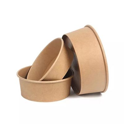 kraft Paper Bowls Environmentally friendly Brown Take Away 280gsm Disposable Paper Soup Bowls