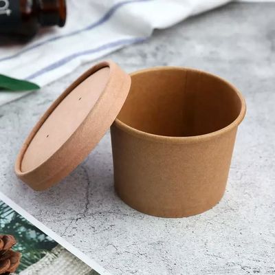 Logo Printing Noodle Disposable Paper Soup Cups With Lid