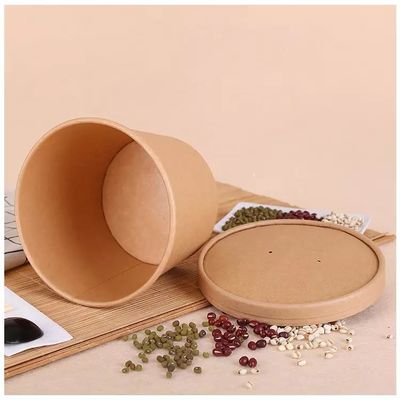 Salad Porridge Packaged Kraft Paper Takeaway Bowl Fast Food Box 32Oz