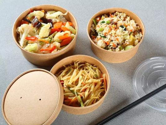 Bio-degradable Single wall PE coating Disposable Paper Bowl For Salad