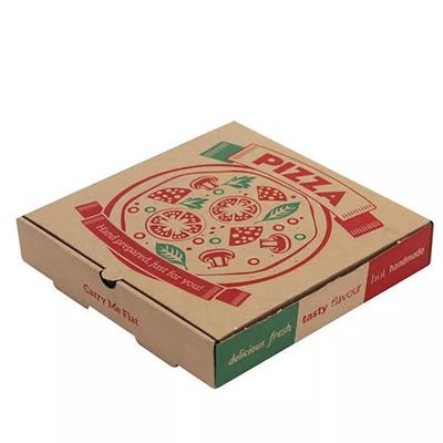 Corrugated Paper Pizza Packing Box Reusable Custom Design 16in