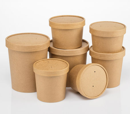 Single Wall Thick  8 Oz Kraft Paper Soup Containers