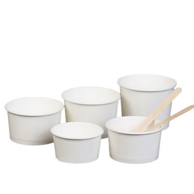 White Ice Cream 9oz Biodegradable Takeaway ShallowDisposable Paper Bowl