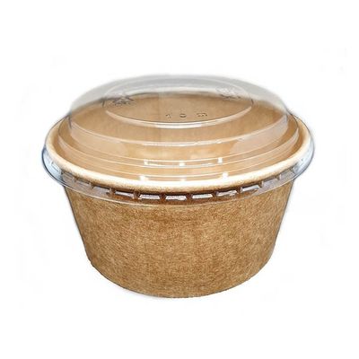 Kraft Take Away 10oz Disposable Paper Soup Bowls For Hot Food Gold Foiled Food Container