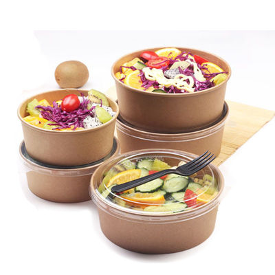 Biodegradable Paper Bowl Packaging Salad Bowl Grade Paper Round Hot Soup 20 Oz Small Disposable Soup Bowls