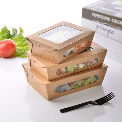 PE Coated 2 Ply Eco Friendly 20oz Kraft Paper Bowls Fast Food Box Take Away Salad Sushi Cookie Paper Packing Box