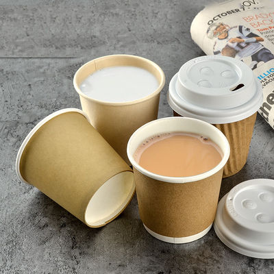 Custom Printing Logo Disposable Paper Cups Single Wall Paper Coffee Cup With Plastic Lids
