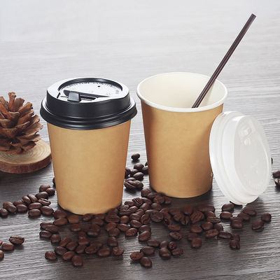 Bio-Degradable PE Coating Takeaway kraft Paper Cups For Hot/Cold Drinking