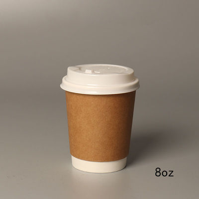 High Quality Degradable 8oz 14oz 16oz Kraft Paper Coffee Cups With Lids