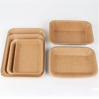 Square Disposable Kraft Paper Plate For Fruits Packing