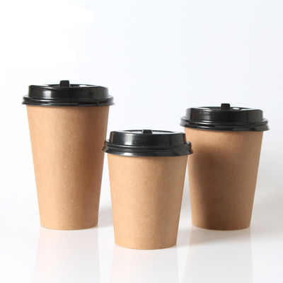 Disposable Single Wall Brown Kraft Paper Coffee Cups For Hot Drinking