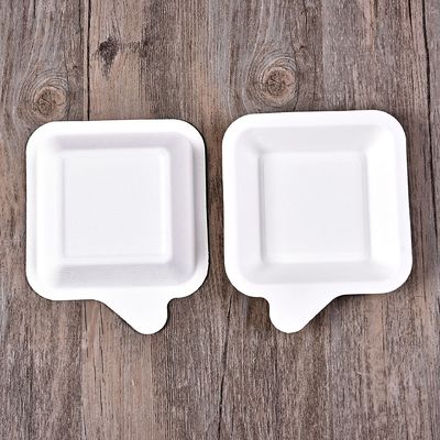 Food Grade Square Paper Tray , FDA Disposable Biodegradable Paper Plates