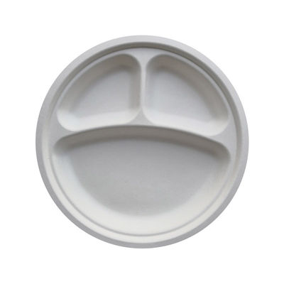 Biodegradable Disposable Bagasse Three Compartment Paper Plates