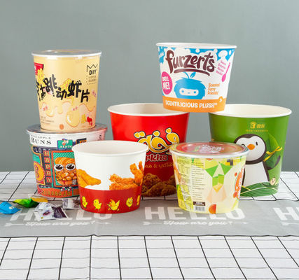 Wholesale Disposable Paper Popcorn Buckets Fried Chicken Buckets Paper Food Buckets