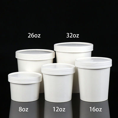 8-32oz Paper Soup Cup With Lid Disposable Paper Soup Bowls For Sale