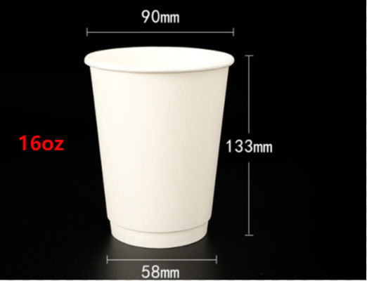 16oz Disposable Paper Coffee Cups Recyclable Custom Coffee Paper Cups Bulk