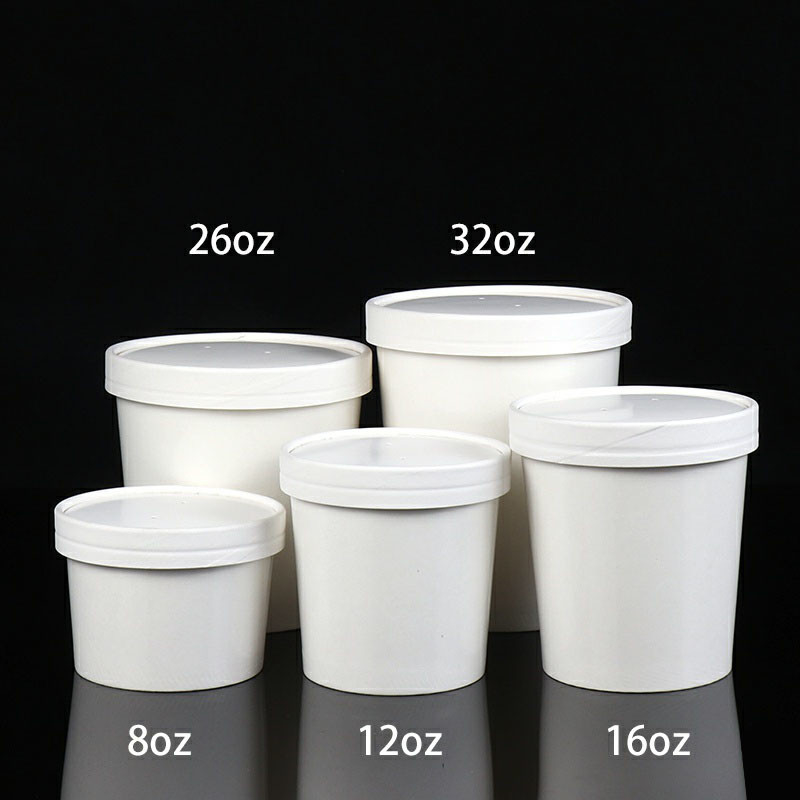 Download Double Wall 300g White Kraft Paper Takeaway Soup Bowl