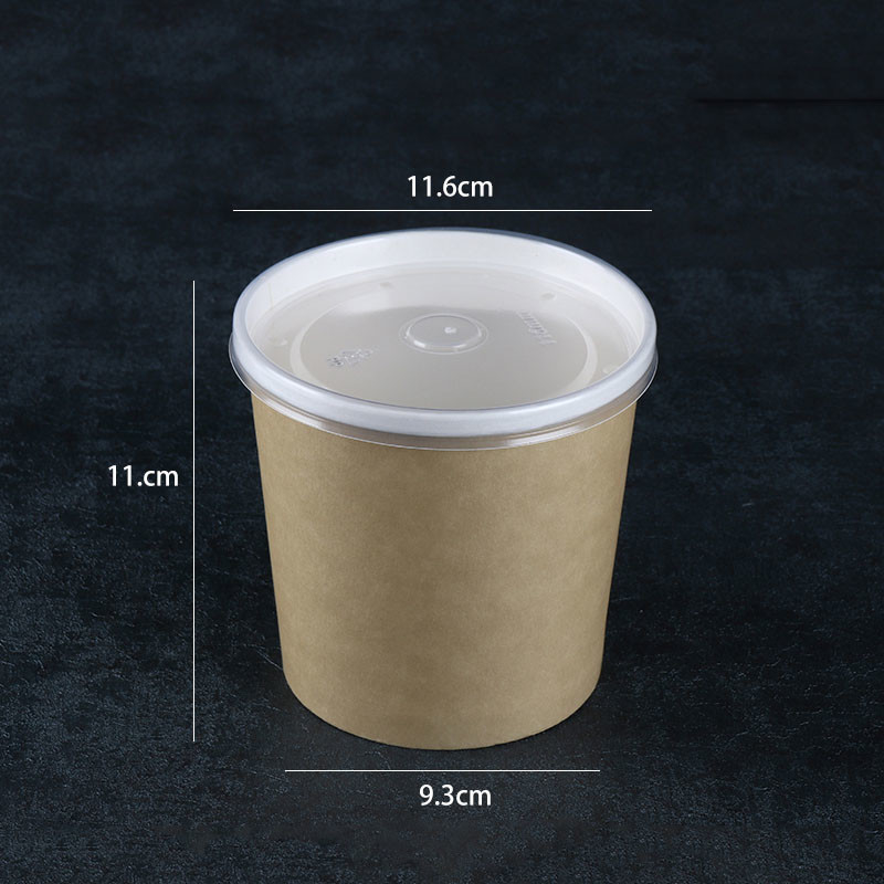 Download Blank 300g Kraft Paper Disposable Soup Bowls With Clear ...