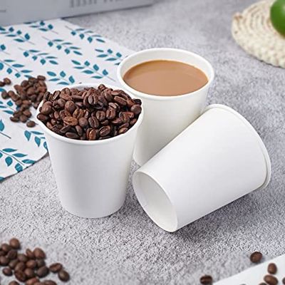 Hot / Cold Beverage Drinking Disposable Paper Cups 6oz For Water Juice Coffee Tea