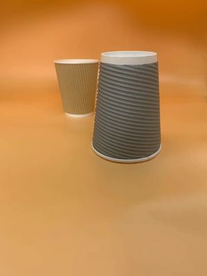 Printed PLA Coated Biodegradable Liquid Drink Container Ripple Paper Cup