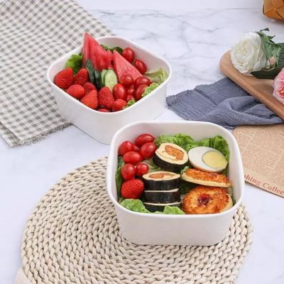 1400ml Square Lunch Bento Box Disposable Takeaway Paper Salad Bowl