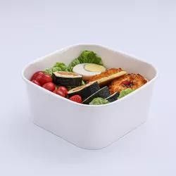 1400ml Square Lunch Bento Box Disposable Takeaway Paper Salad Bowl