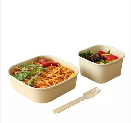 1400ml Square Lunch Bento Box Disposable Takeaway Paper Salad Bowl