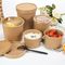 Kraft Take Away 10oz Disposable Paper Soup Bowls For Hot Food Gold Foiled Food Container