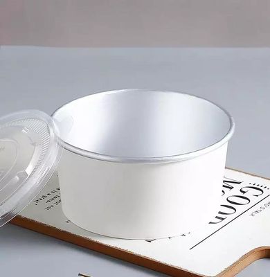 1235ml Aluminum Foil Paper Bowl With Lid Insulated Leak Proof Paper Bowl