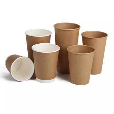 Eco Friendly Double PE Coating Kraft Disposable Paper Coffee Cups