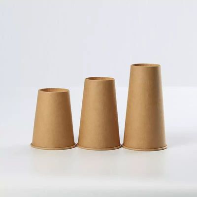 Eco Friendly Double PE Coating Kraft Disposable Paper Coffee Cups