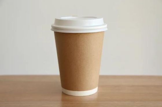 Custom Biodegradable 6oz 8oz 9oz 12oz 16oz Kraft Paper Cups Disposable Double Wall Coffee Paper Cup