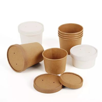 Paper Soup Bowl Factory Manufacture Various 12oz Brown Kraft Paper Soup Cup Paper Bowl Packing