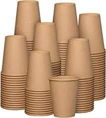 Coffee Milk Hot Drink Paper Cup Brown Leak Resistant Biodegradable Kraft Paper Cups