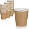 Double Wall PE Printing 14Oz Hot Coffee Disposable Cup Coating Brown Cup