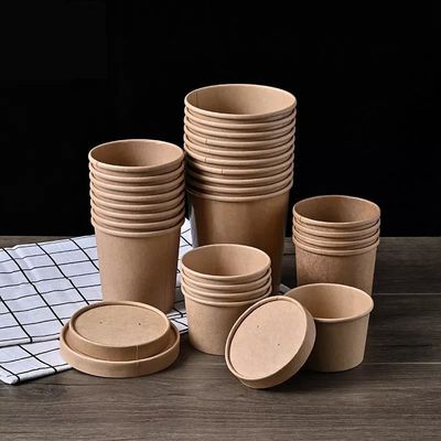 Custom Disposable Food Grade Ink 850ml Disposable Paper Soup Bowls