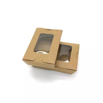 PE Lined Recycled 30oz Brown Paper Bowls Wholesale Custom Size Accepted Fast Food Kraft Take Away Paper Salad Boxes