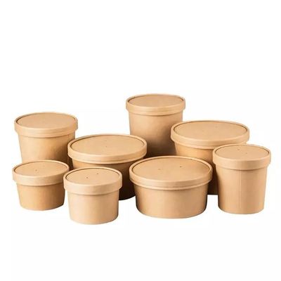 Biodegradable Paper Bowl Packaging Salad Bowl Grade Paper Round Hot Soup 20 Oz Small Disposable Soup Bowls