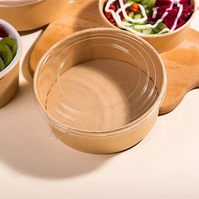 High Quality Food Container Kraft Bowl Brown 500ml Takeaway Kraft Paper Bowl Disposable Kraft Paper Salad Bowl