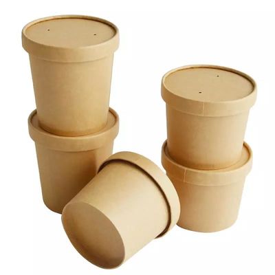 Customized Printed Food Container Multi-size Disposable Restaurant Rice 26oz Custom Kraft Brown Paper Bowl