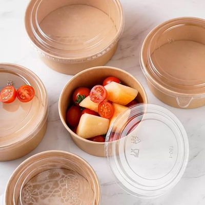 Food Grade 350gsm 44oz Eco Friendly Paper Bowls Compostable Soup Paper Bowl With Lid