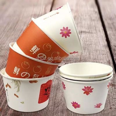 White Ice Cream 9oz Biodegradable Takeaway ShallowDisposable Paper Bowl