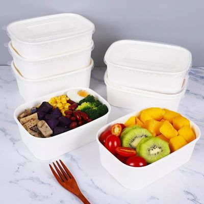 48oz Biodegradable Brown Fast Food Paper Bowls Custom Recyclable Disposable Kraft White Paper Salad Bowls